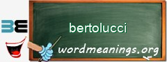 WordMeaning blackboard for bertolucci